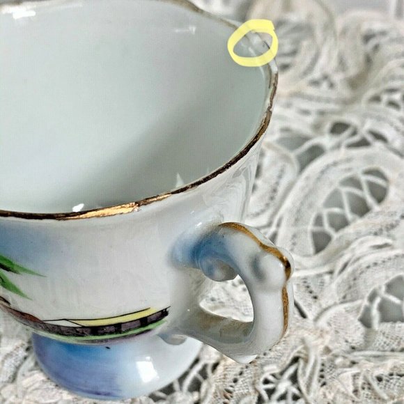 Flamingo Mini Tea Cup Saucer Vintage Florida Souvenir - Picture 8 of 10